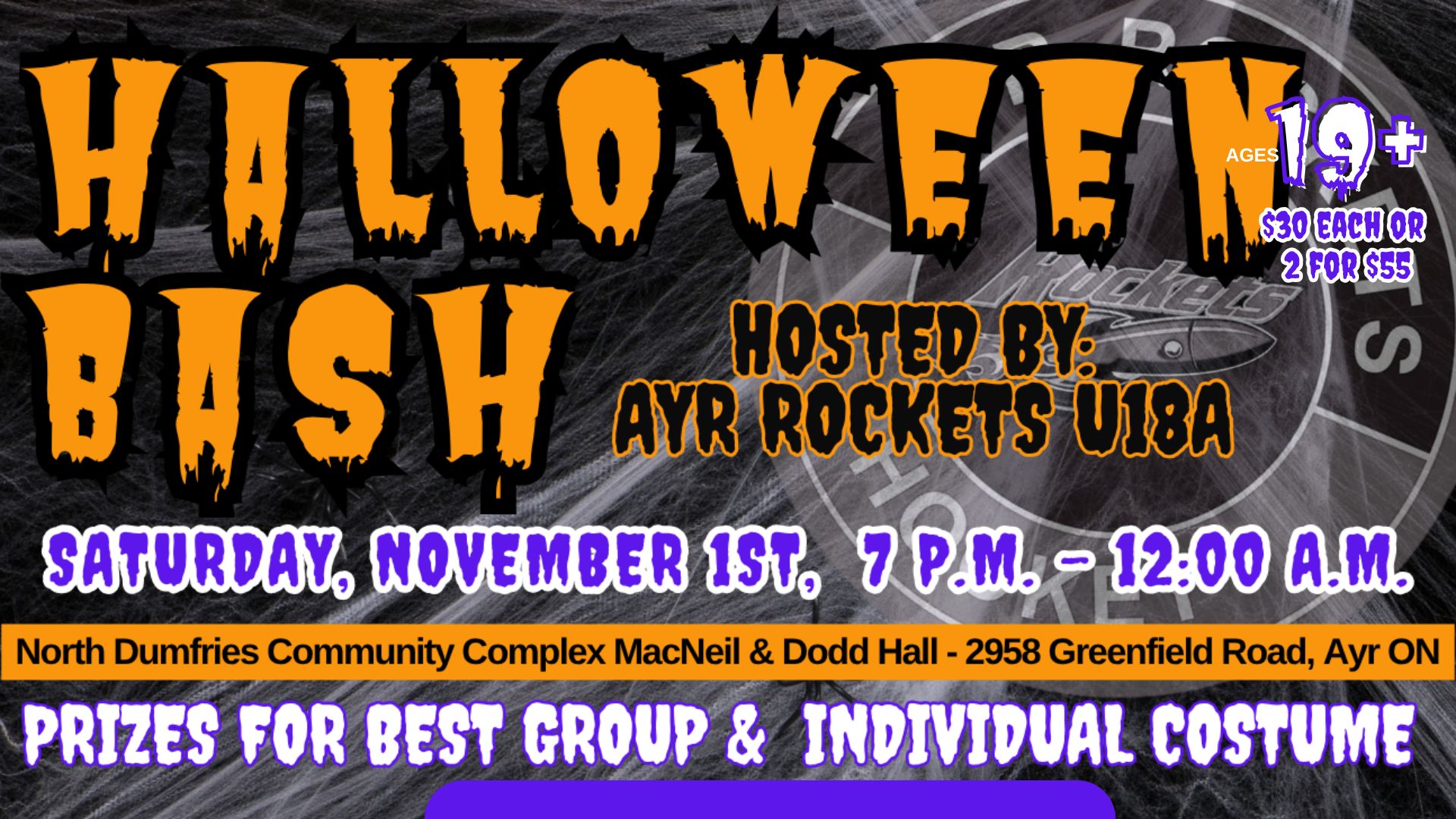 Halloween Bash - Hosted By u18A Ayr Rockets 