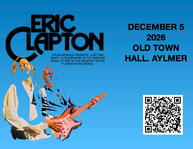 Dylan Wickens Presents : Just One Night.  A Celebration of the Music of Eric Clapton.  Old Town Hall Theatre.  Aylmer.